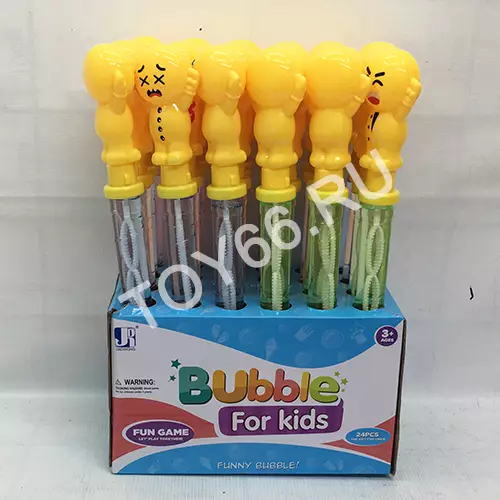 Мыльные пузыри смайлы 24шт в блоке 0131