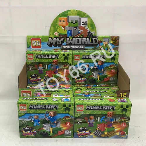 Конструктор Герои из кубиков 12 шт. в блоке 0187E