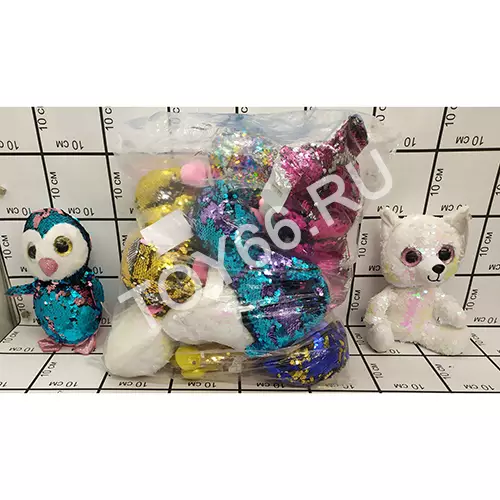 Мягкие игрушки из пайеток 6 шт. в блоке 1161-1