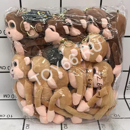 Мягкие игрушки Обезьянки 12 шт. в блоке 1260-1