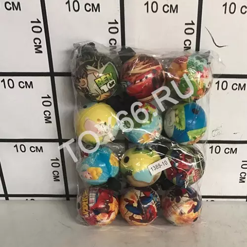 Мяч на резинке 12 штук в упаковке 1389-10