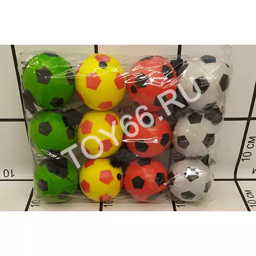 Мячик на резинке 12 шт. в блоке 1389-5