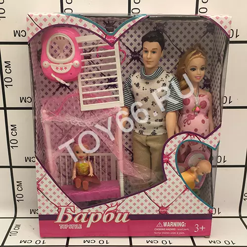 Барби беременная с мужем и лялей 18022B