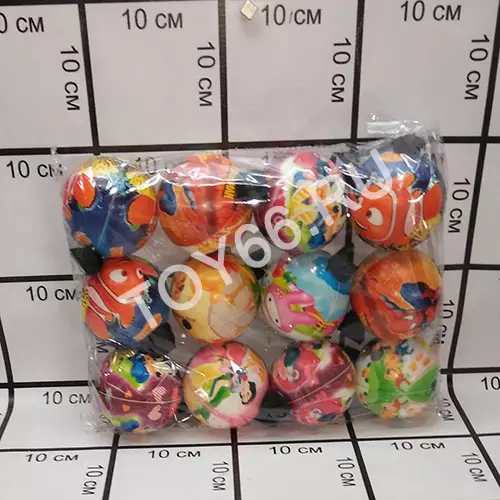 Мячик на резинке 12 шт в уп. 1926-2