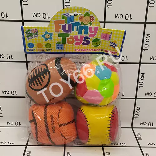 Сквиши мячи 4 шт в блоке 2054B4