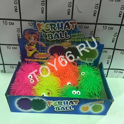 Мячик на резинке (свет) 12 шт в блоке 2057-3