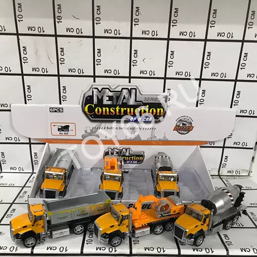 Модели грузовой техники (металл) 6 шт в блоке 2213-2