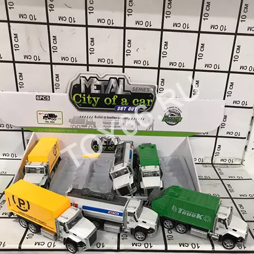 Модели грузовой техники (металл) 6 шт в блоке 2213-4