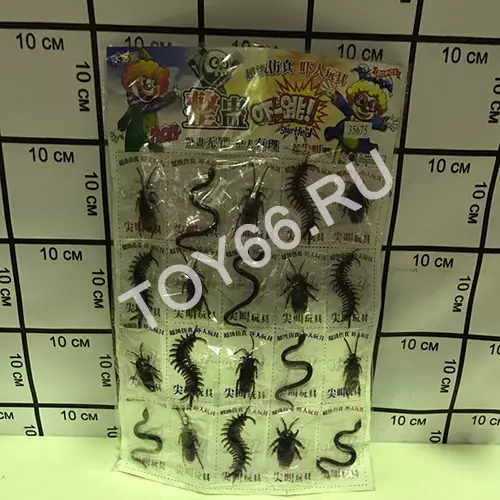 Жучки-Змеи (пластмасса) 20 шт на листе 35675-600