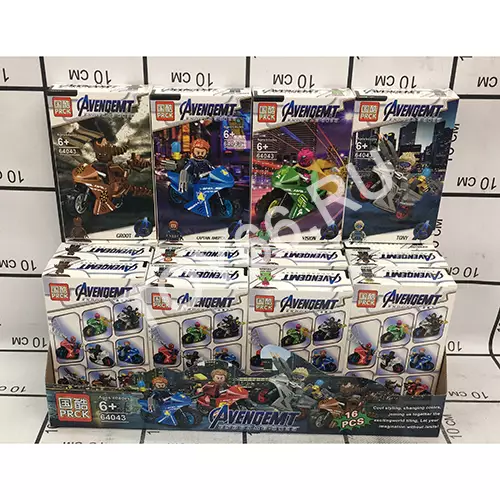 Конструктор Супергерои 16 шт. в блоке 64043