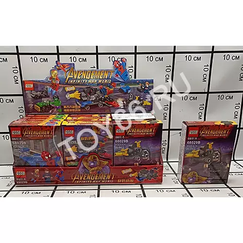 Конструктор Супергерои 12 шт в блоке 68029B