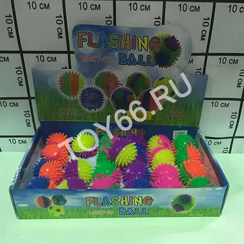 Мячик на резинке 24 шт в блоке 8289