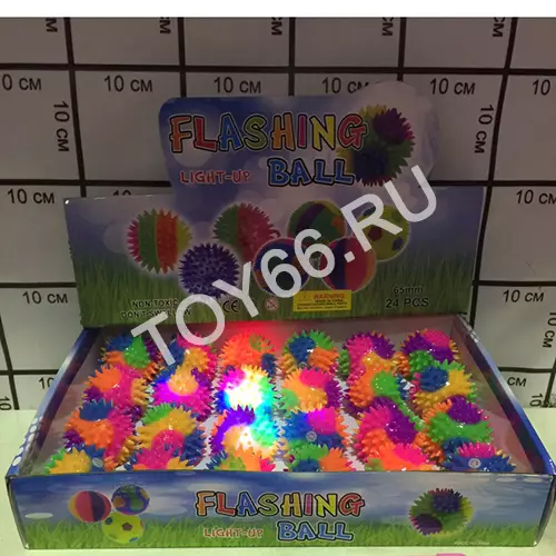 Мячик пищалка (свет) 24 шт в блоке 8291-1000
