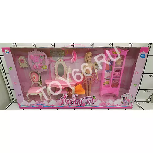 Кукла с набором мебели 989-1