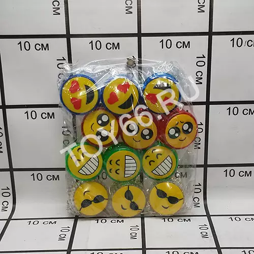 Мячики смайлы 12 шт в блоке 9987-Q