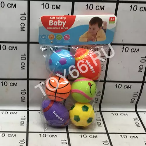Мячики для малышей 6 шт. в уп. 3+ B101-3