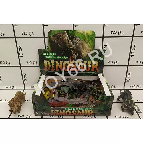 Динозавры 12 шт. в блоке D2019-12