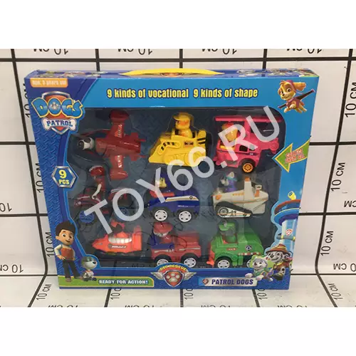 Собачки на машинках 9 шт. в наборе G9