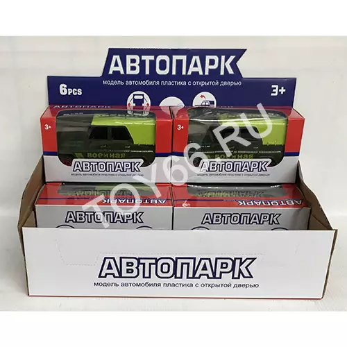 Машинки военные Автопарк 6 шт. в блоке J1806