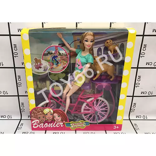 Кукла с собачкой и велосипедом JJ8689-2