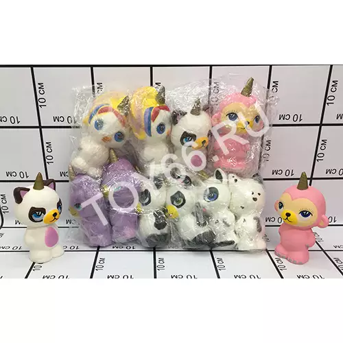 Сквиши Единороги 12 шт. в блоке M0660