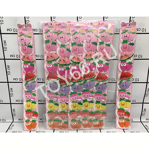 Заколочки на волосы Фрукты 10 шт. в блоке MD-934