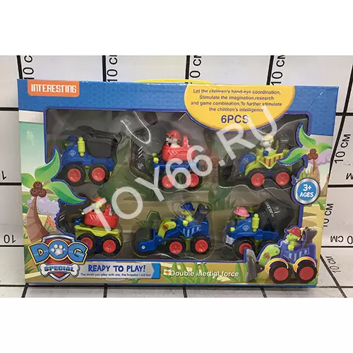 Собачки на машинках 6 шт. в наборе PB339