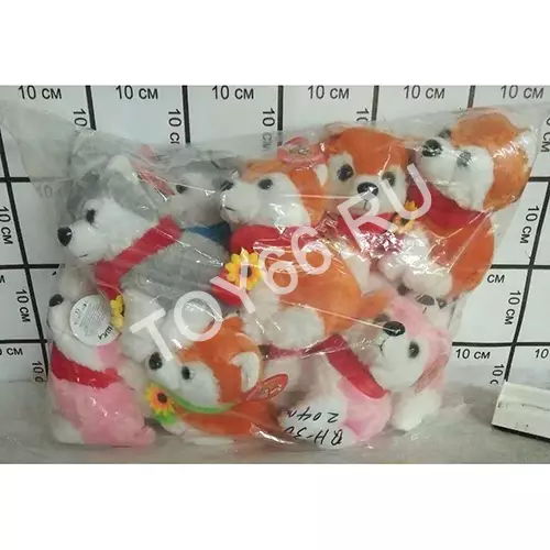 Щенок с цветочком 12 шт в уп. (муз) QH-30