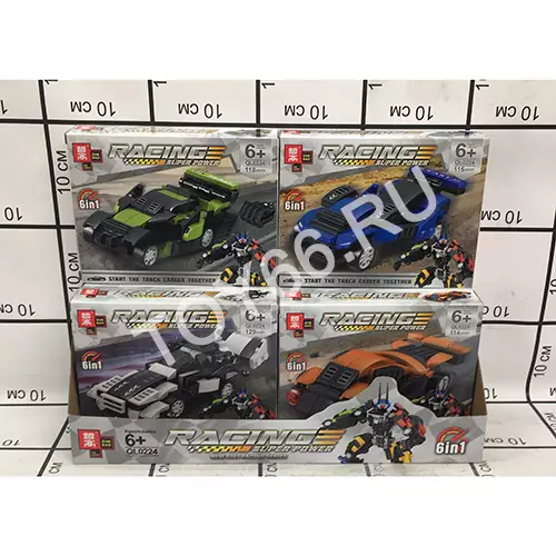 Конструктор Гонки 6 шт. в блоке QL0224