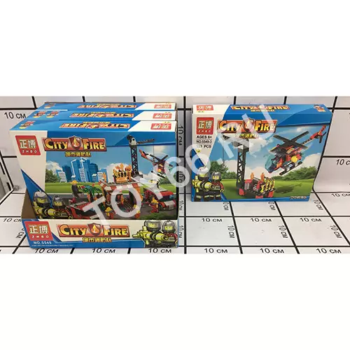 Конструктор Город пожарная 4 шт в блоке ZB5549