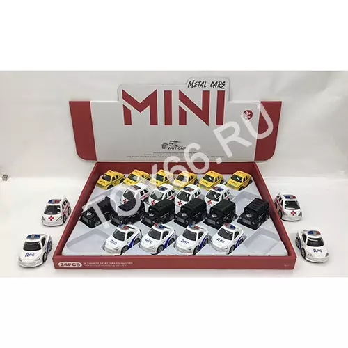 Машинки (металл) 24 шт. в блоке 2222-2A