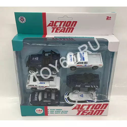 Машинки Полиция 6 шт. в наборе 6007D-6 Машинки Полиция 6 шт. в наборе 6007D-6