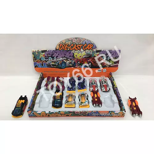 Машинки металл 12 шт в блоке 6664-12C