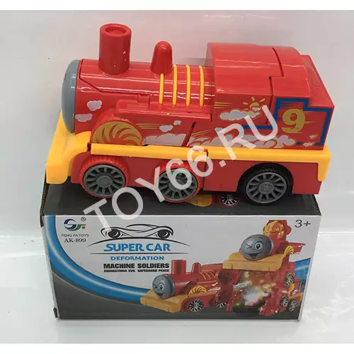 Паровозик трансформер на батарейках свет звук AK-899