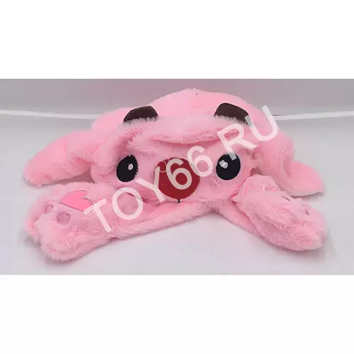 Шапка с ушками (розовый) 2126-41