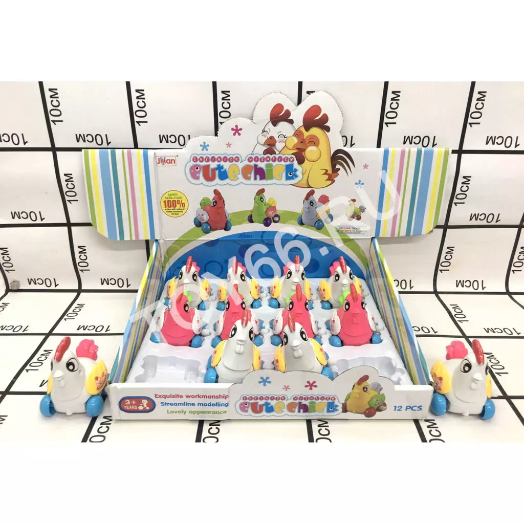 Заводная игрушка Цыпленок 12 шт в блоке 1003
