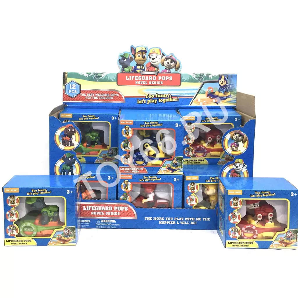 Собачки на машинках 12 шт. в блоке 1020A