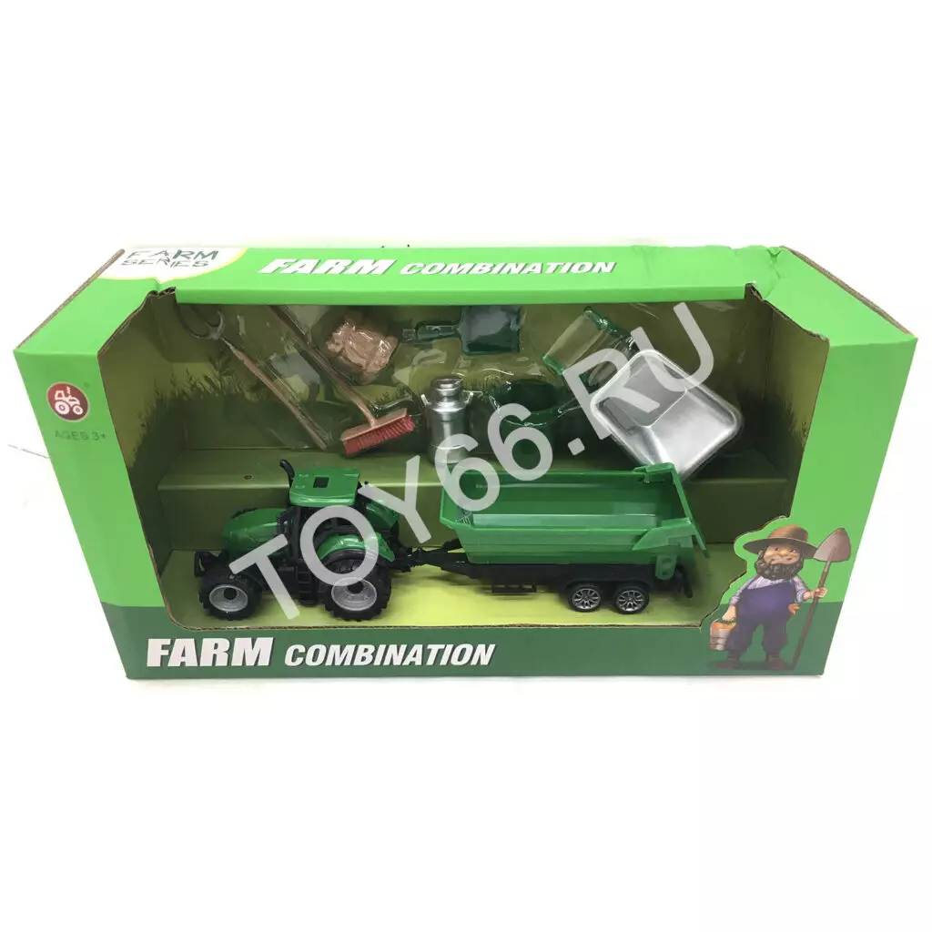 Трактор с прицепом и аксессуарами 161-12