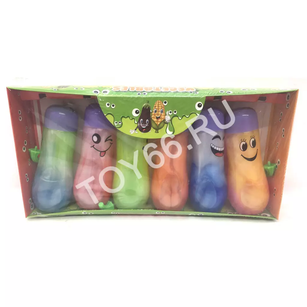 Лизун в в колбе баклажан 6 шт. в блоке 2153-14
