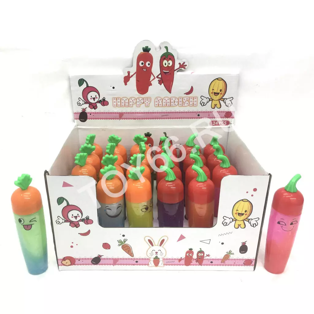 Лизун в в колбе морковка 24 шт. в блоке 2153-21