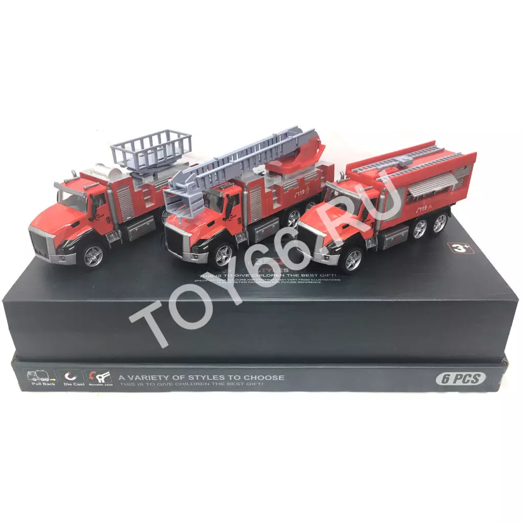 Модельки Пожарная 6 шт. в блоке 2213-6A