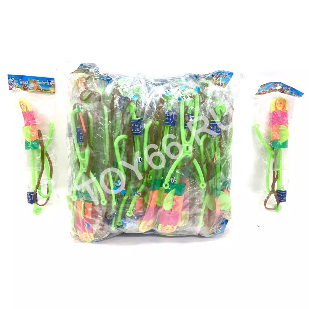 Светящийся вертолетик с рогаткой 50 шт. в блоке 2545-8