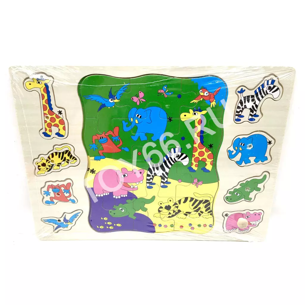 Деревянный пазл-вкладыш Дикие животные 2592-108