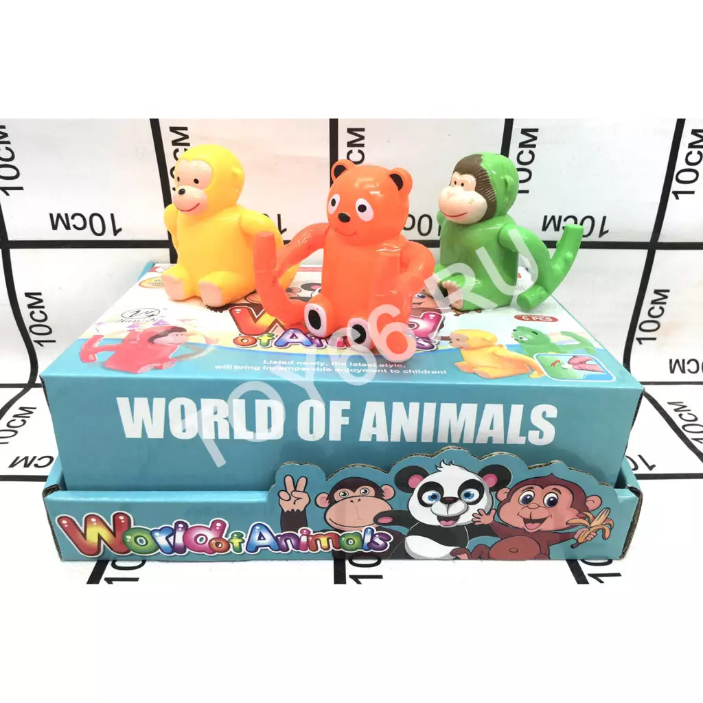 Заводные зверюшки 6 шт. в блоке 31295A