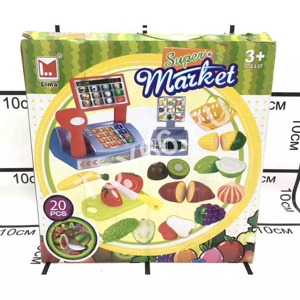 Набор продуктов с ножом и кассой 20 дет 616AB