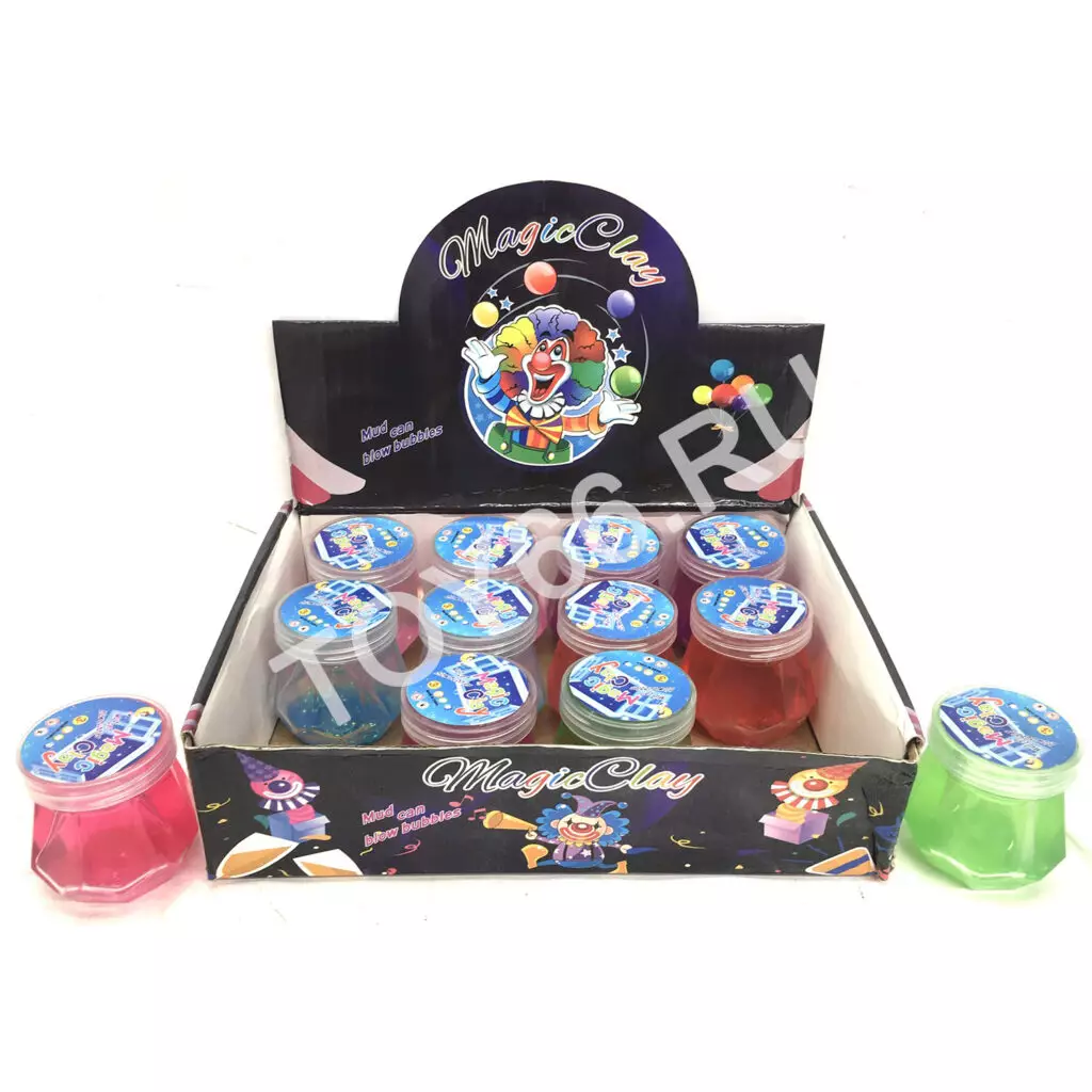 Лизун в баночке 12 шт. в блоке 6345-62