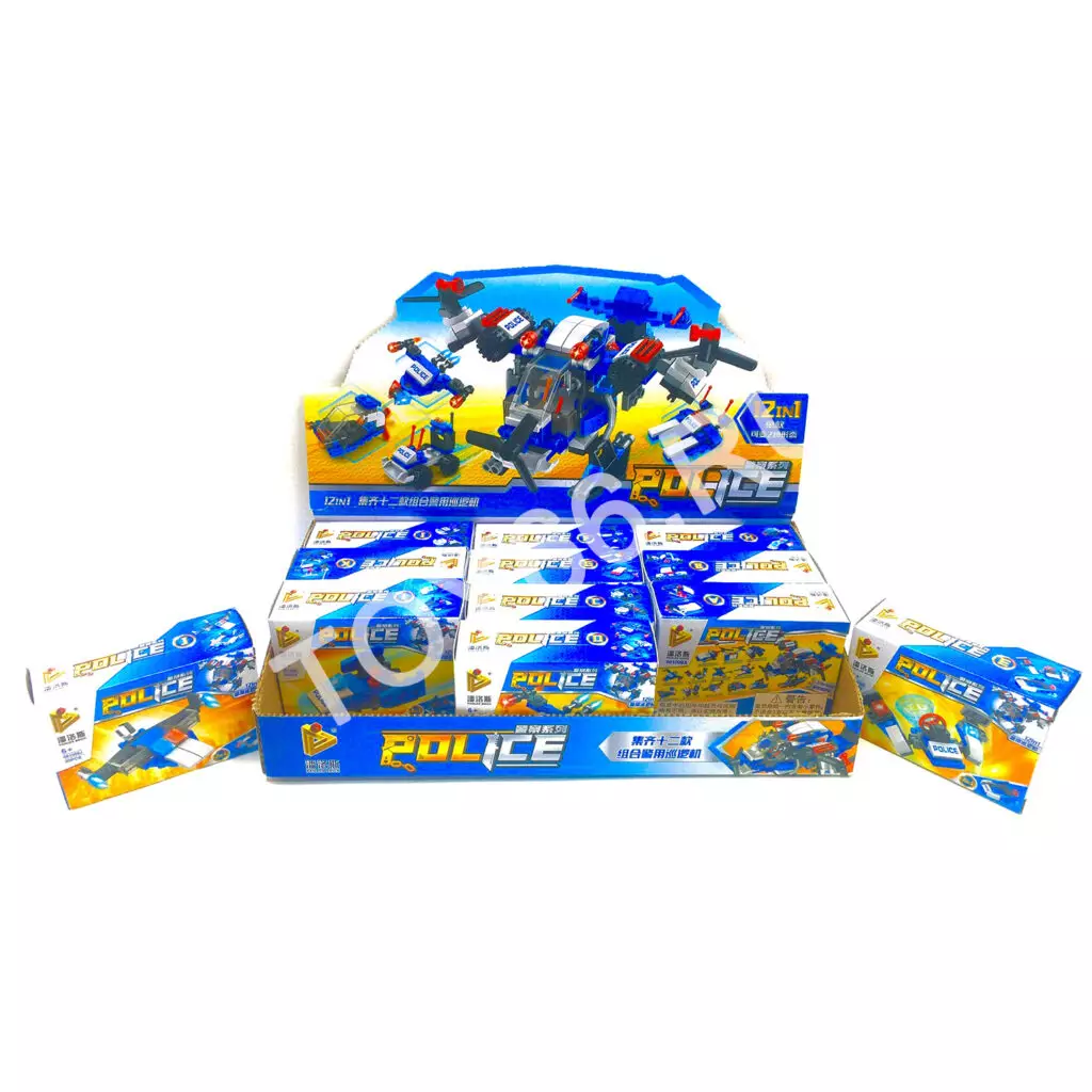 Конструктор Полиция 12 шт. в блоке 681008A-L Конструктор Полиция 12 шт. в блоке 681008A-L