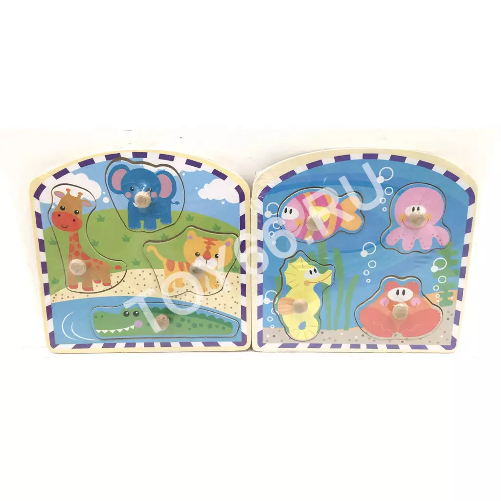 Деревянная пазл-вкладыш животные 92-79