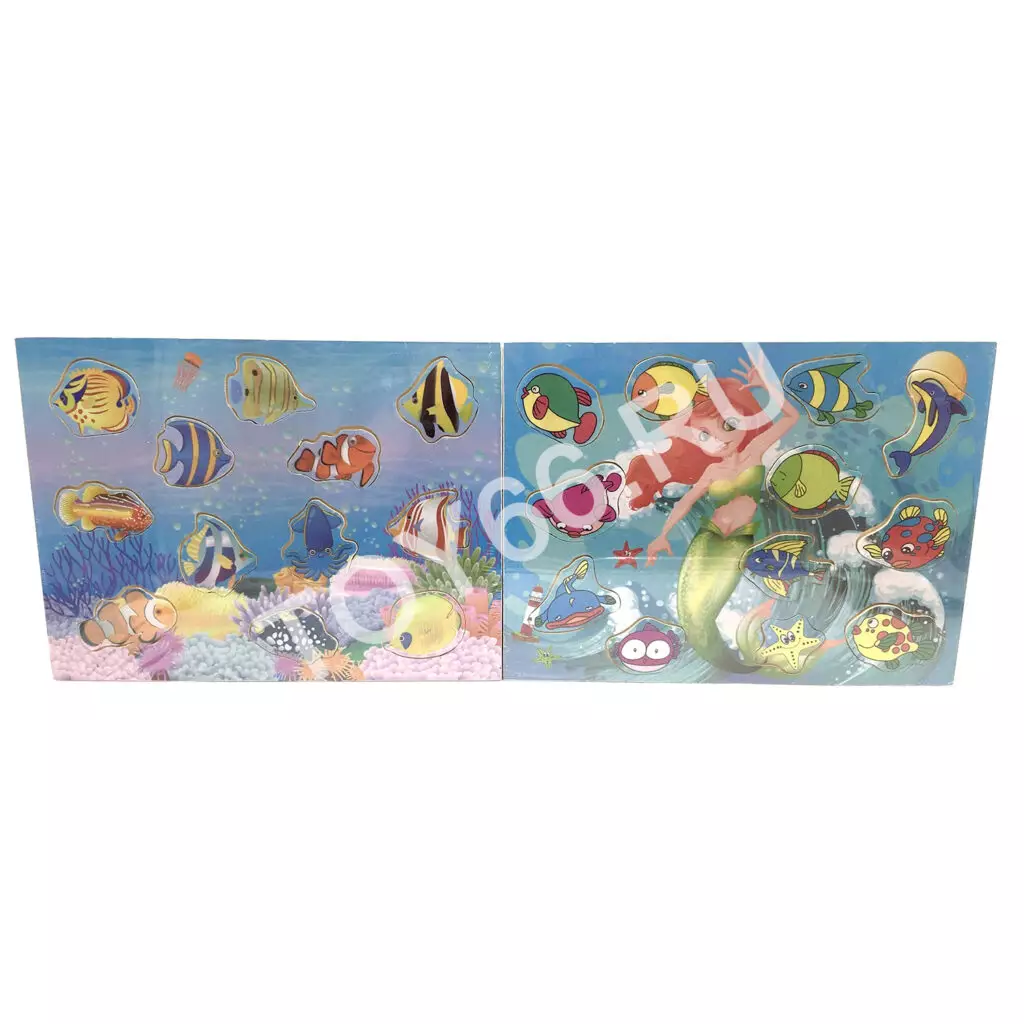 Деревянный пазл-вкладыш Морские животные 92-84