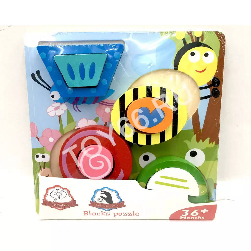 Деревянный пазл-вкладыш Насекомые 92-88